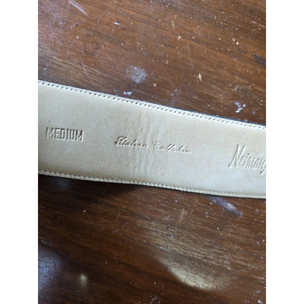 Neiman Marcus Vintage Belt Black Italian Leather Statement Belt Women's Medium - Picture 4 of 9